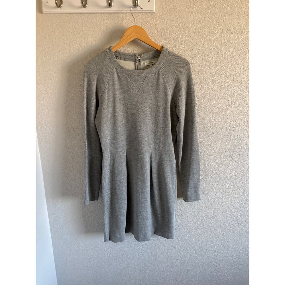Madewell Long Sleeve Gray Womens Pleated Professional Career Work Dress